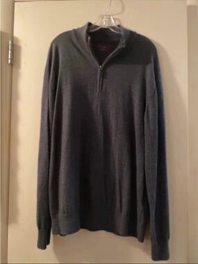 UNTUCKit Men's Quarter -Zip Sweater in Charcoal Gray